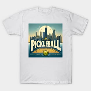 Pickleball Chicago Skyline #1 T-Shirt T-Shirt